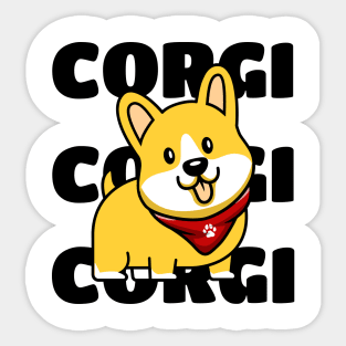 CORGI Girl Cute Dog Sticker